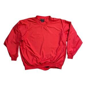 Footjoy Golf Men’s 2XL V-Neck Pullover Jacket Red Long Sleeve Windbreaker